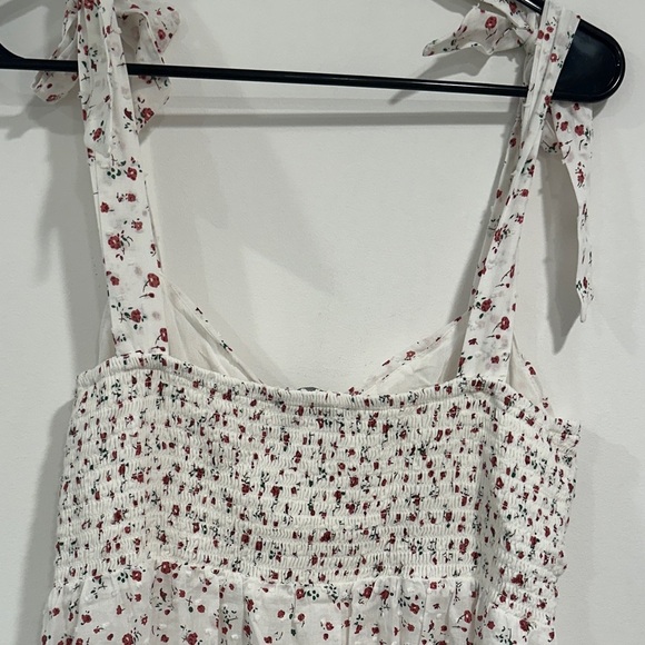 Lulu's White and Red Floral Midi Dress - Picture 5 of 6